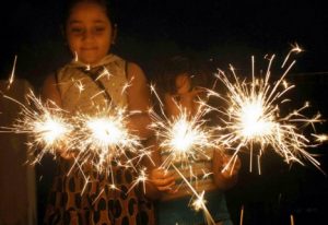 Children bursting Crackers