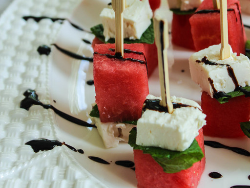 Watermelon Feta Mint Skewers