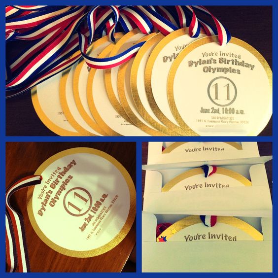 Olympic themed invitation card