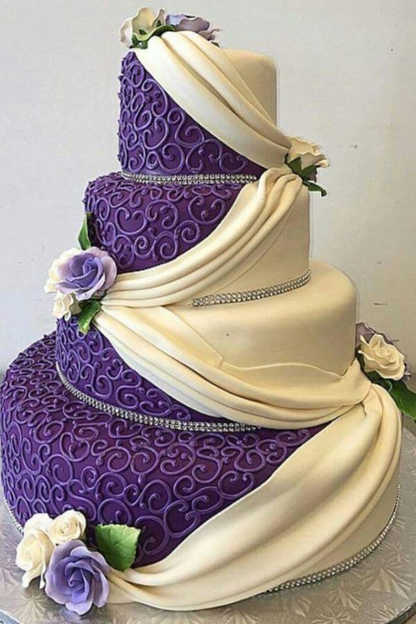 Purple Wedding Cake Design