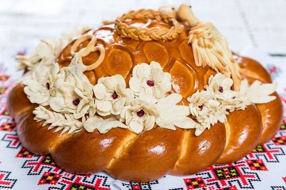 Korovai is a Russian sweet bread baked for weddings