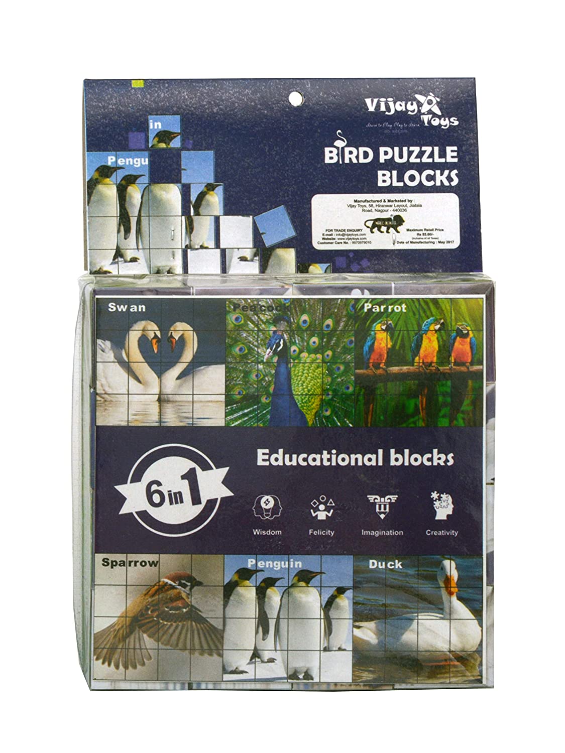 birds puzzle blocks, fun and informative game for kids