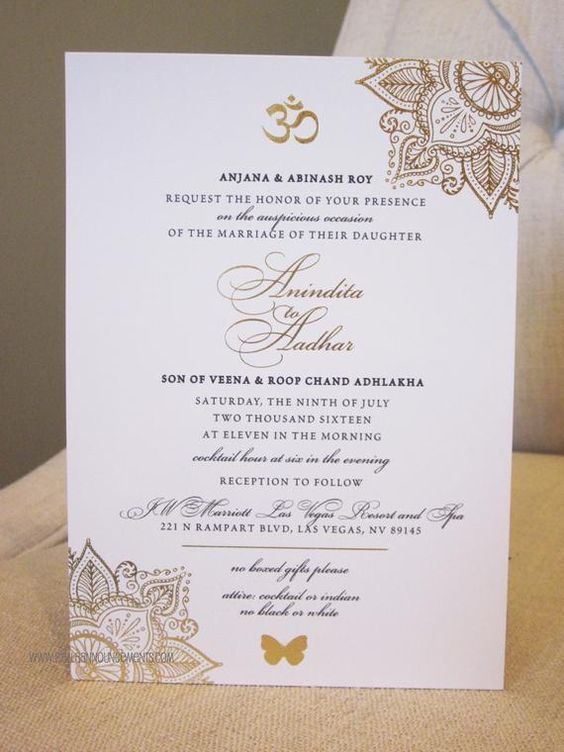 hindu wedding card