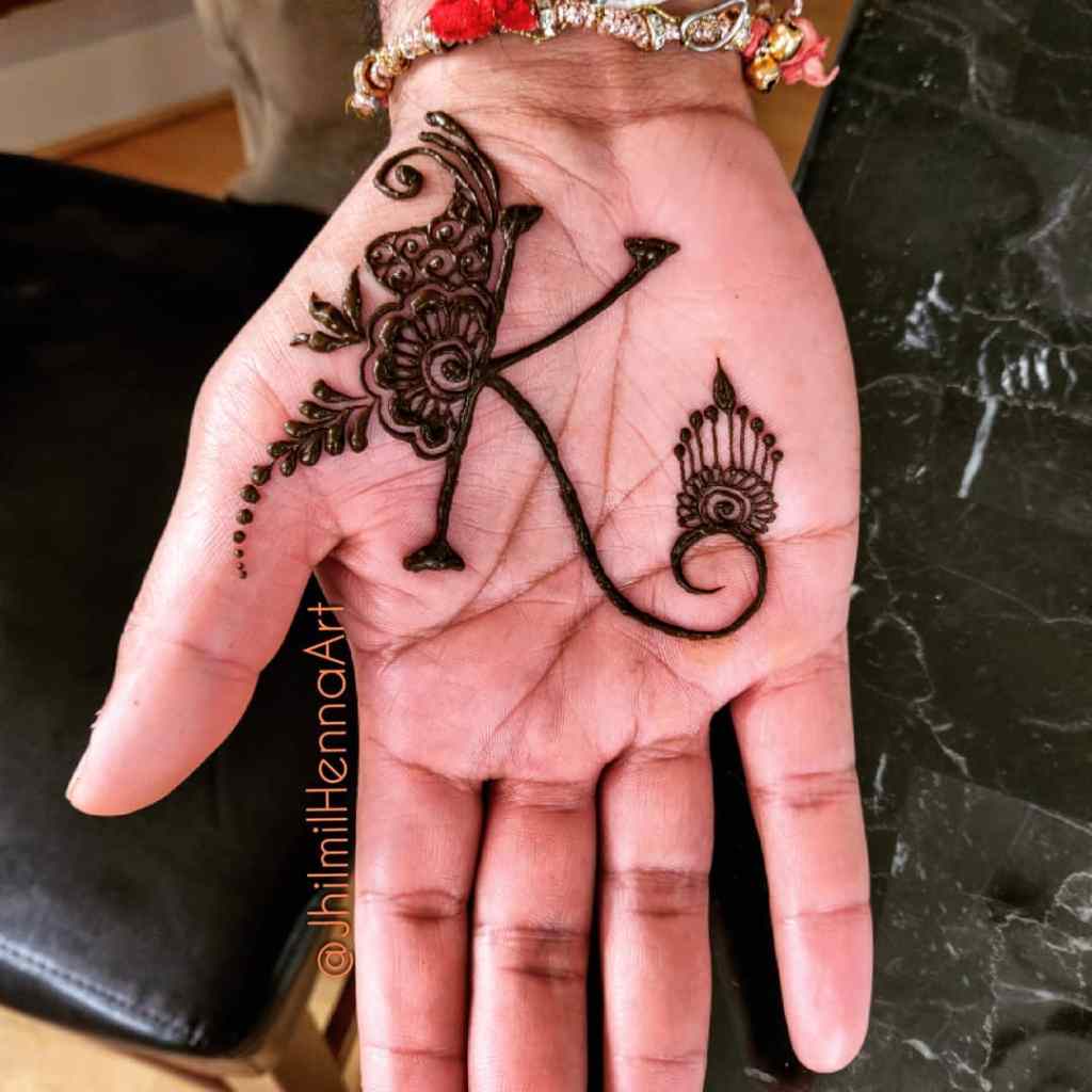 Groom Mehndi Design _ initials