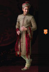 Manyavar Groom Sherwani Mughal Look