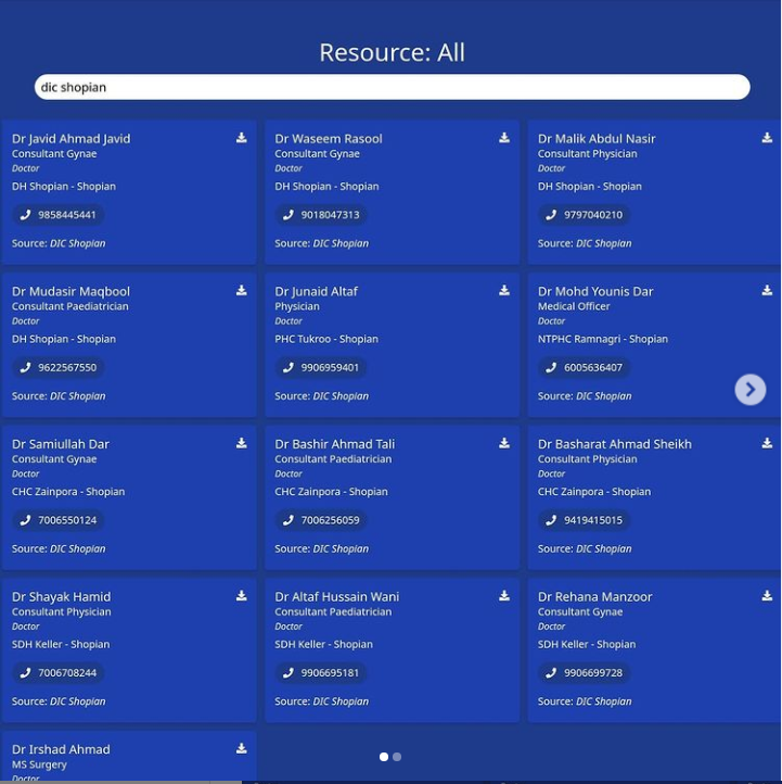 COVID-19 Resources - Numbers provided by DIC Shopian and DIPRC Anantnag