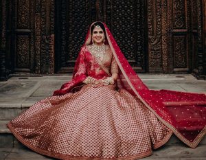 Red And Silver Bridal Lehenga