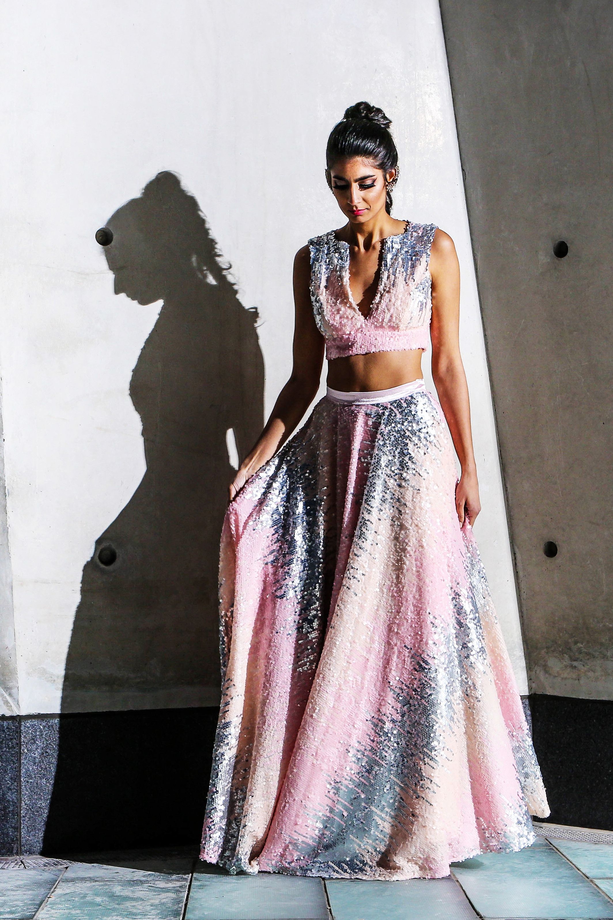 Sequinned Ombre Lehenga