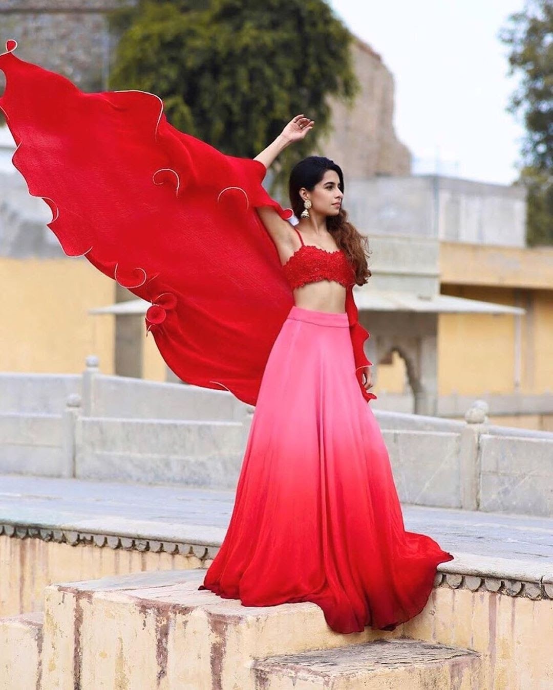 Classic Red Ombre Lehenga Designs