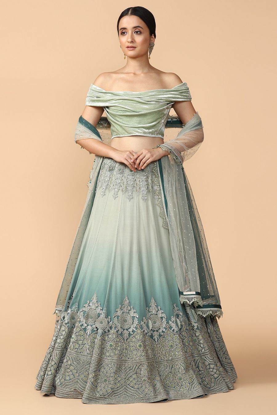 Mint Ombre Lehenga Designs