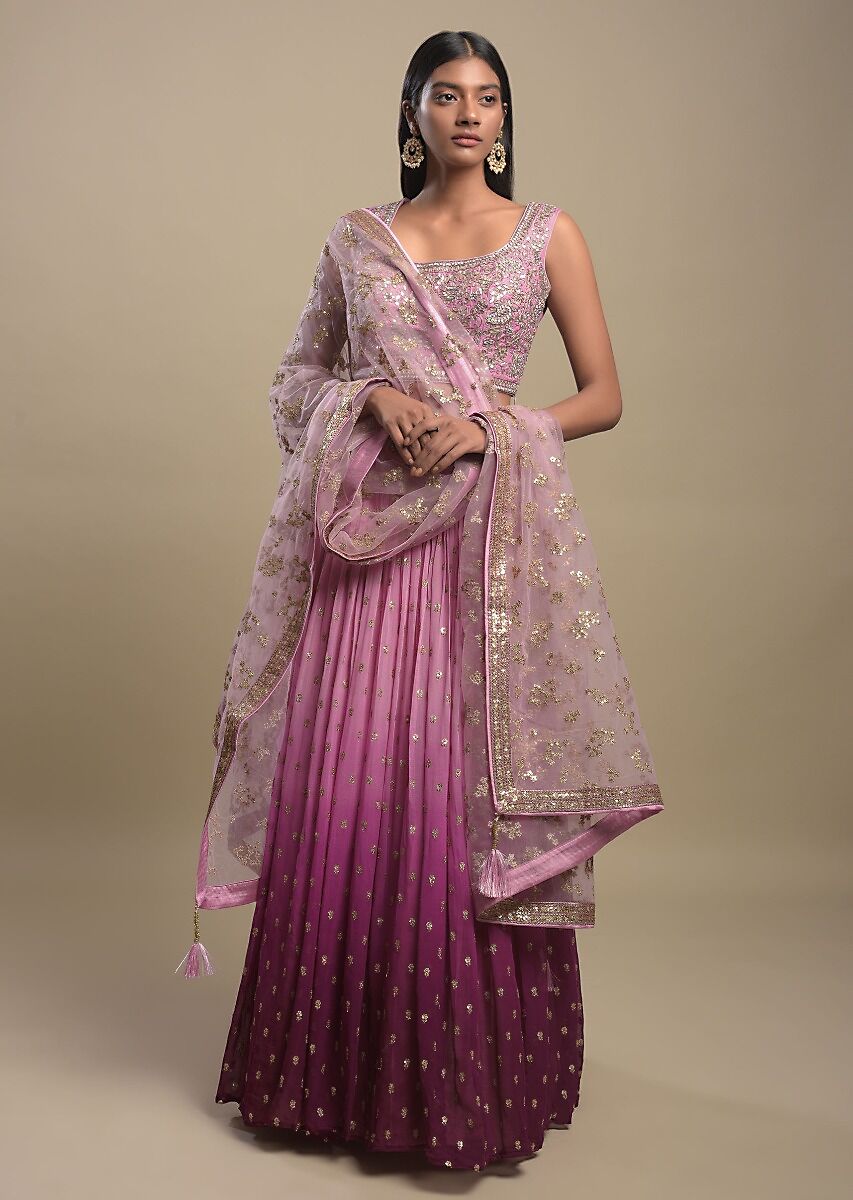 Playful Purple Ombre Lehenga