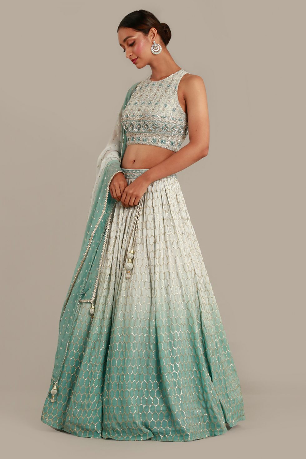 Turquoise Green Lehenga