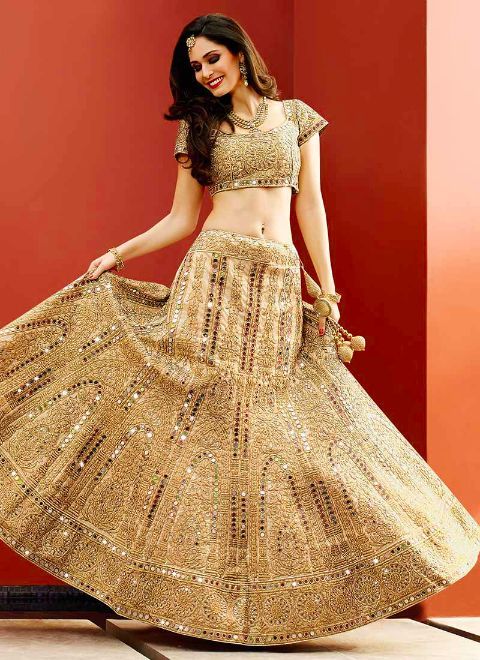 mirror work lehenga designs