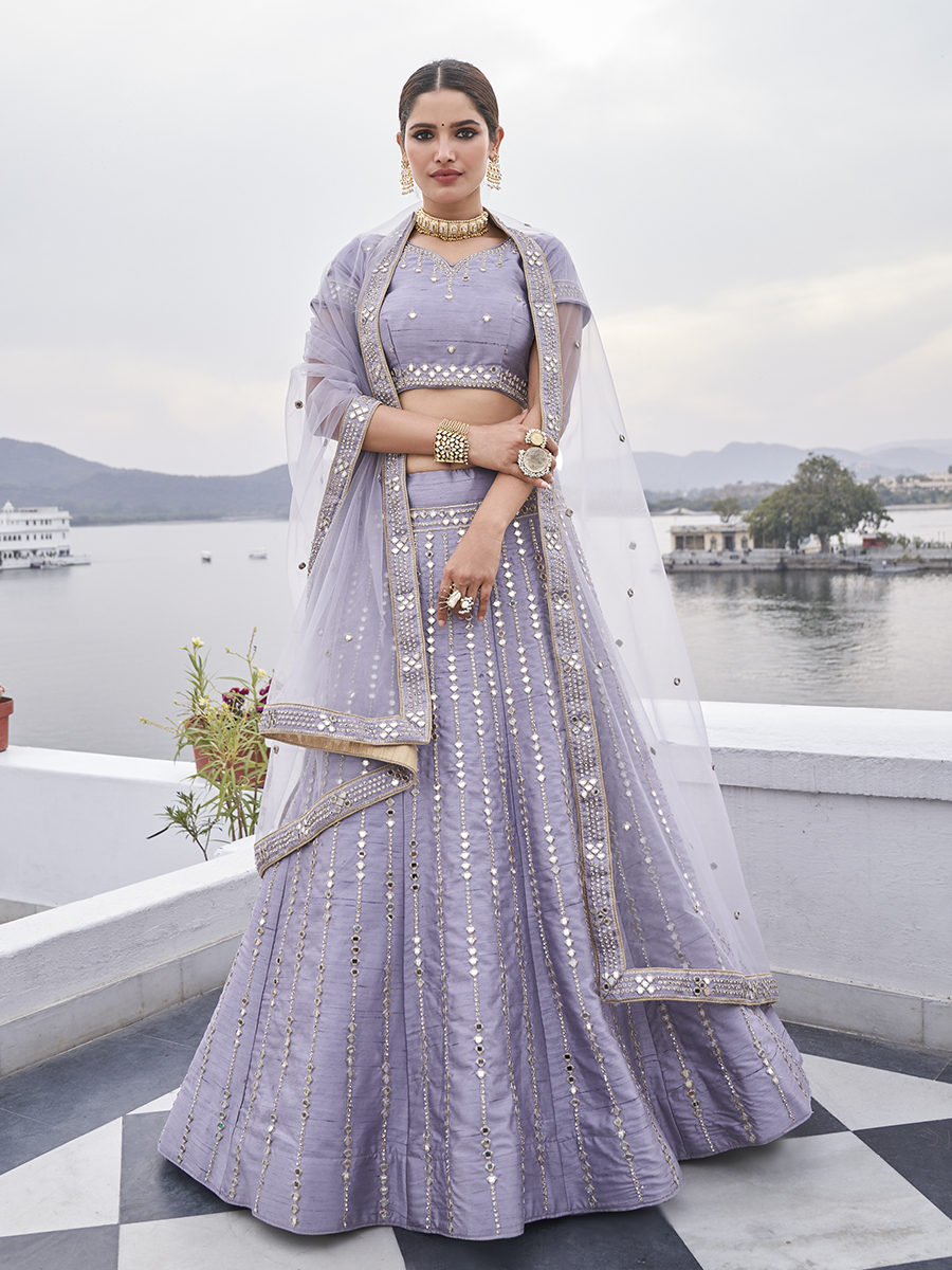 Lavender Lehenga with Mirror Lehenga