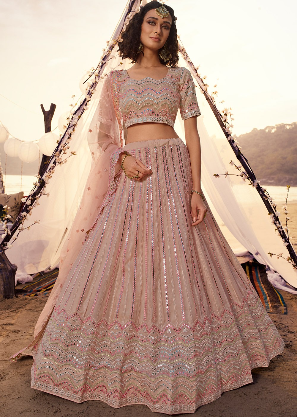 Dainty Pastel Pink Lehenga