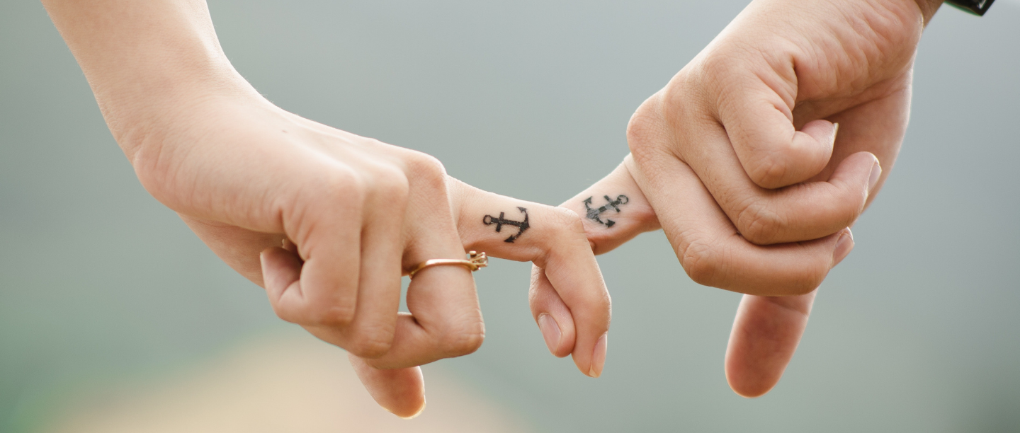 anchors tattoos for couples for fingers