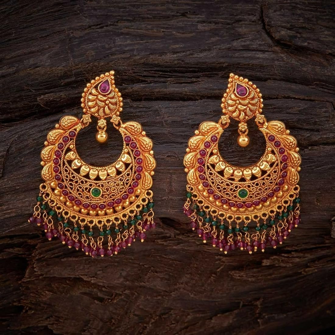 Chandbaali Temple Earrings