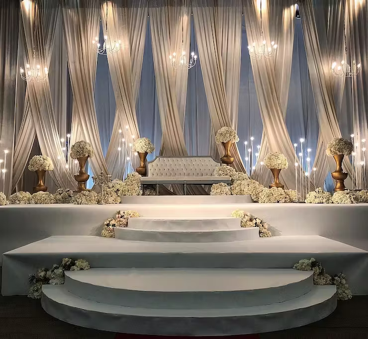 Engagement Stage Decoration - drapes