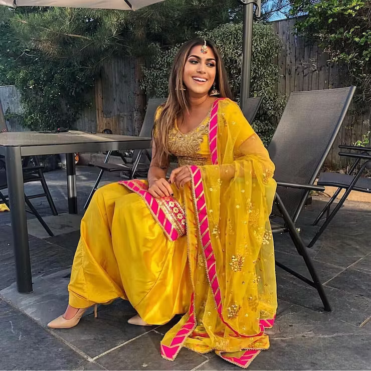 Bengali Haldi Look - patiala suit