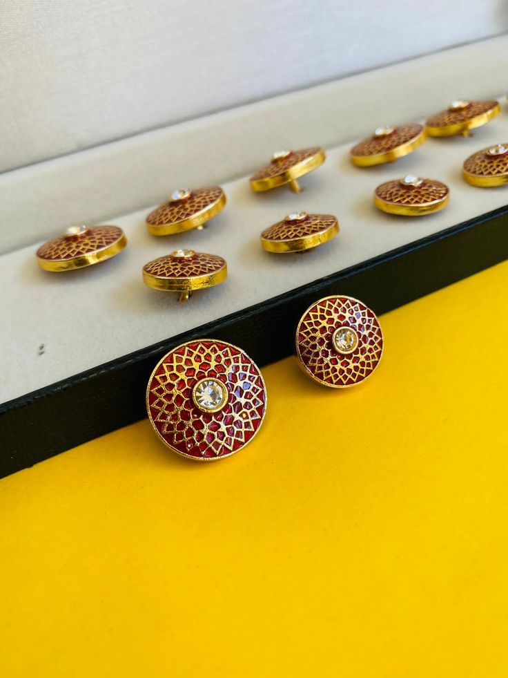 Traditional Kundan or Polki Cufflinks