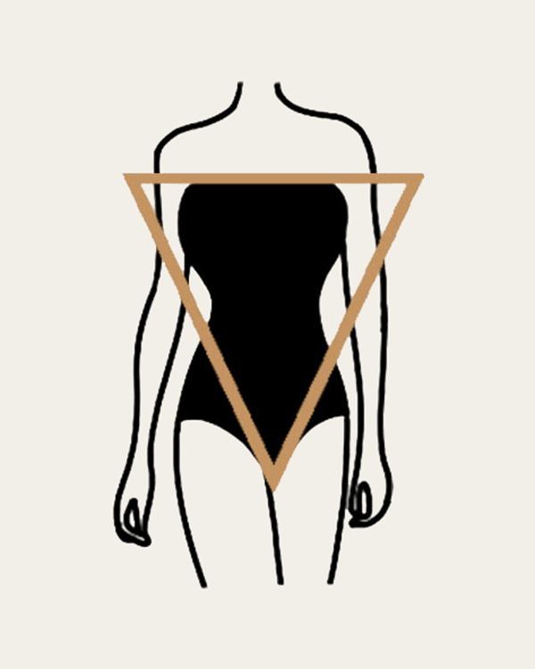 Inverted triangle shaped body