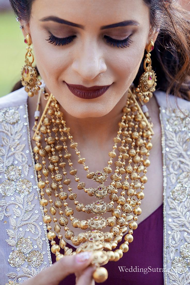 Multi-layered Bridal Gold Necklace design