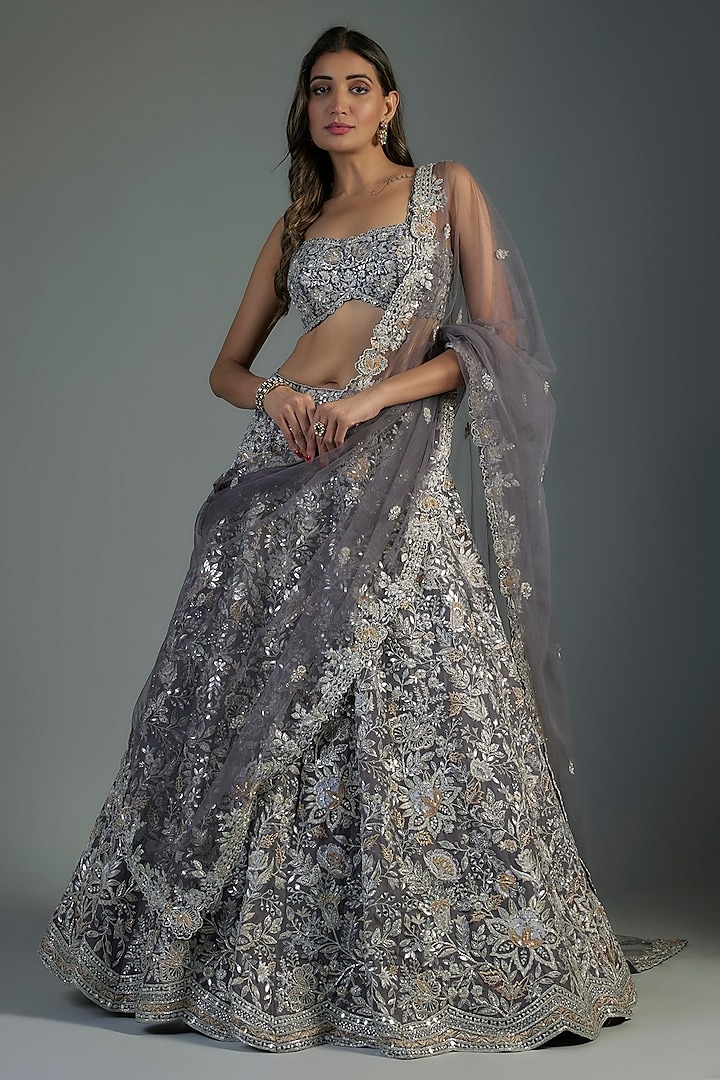 Off Beat Grey Lehenga for Brides