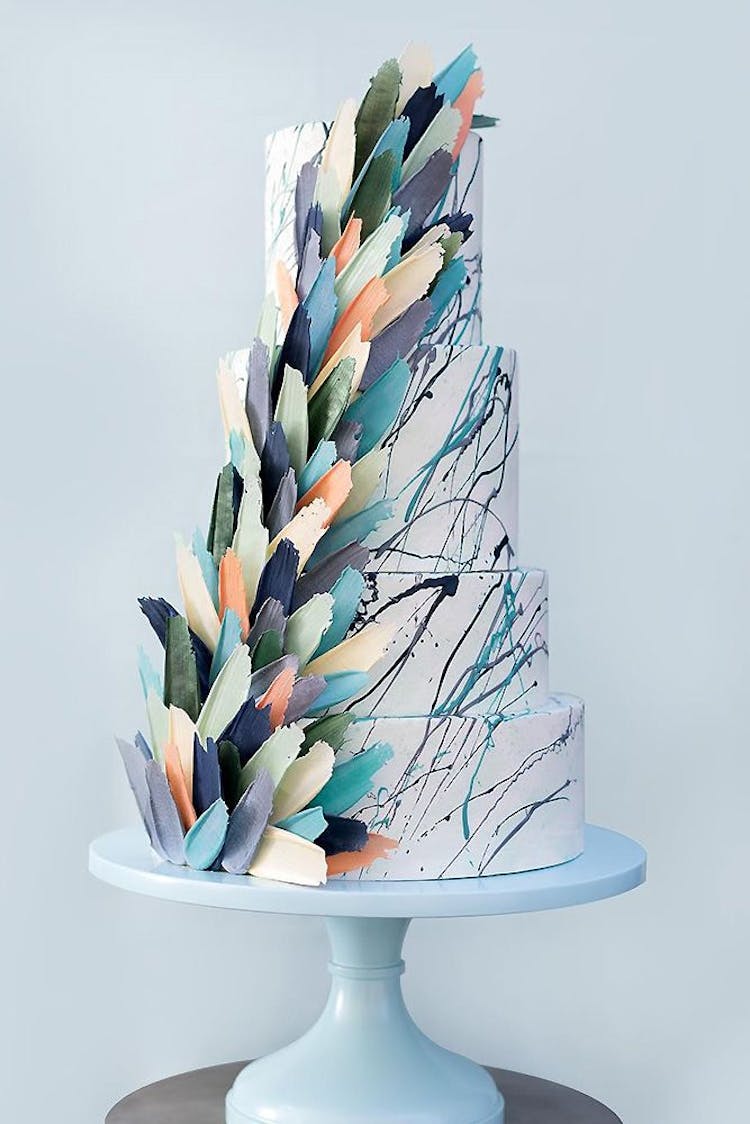 abstract cake design for engagement ceremony