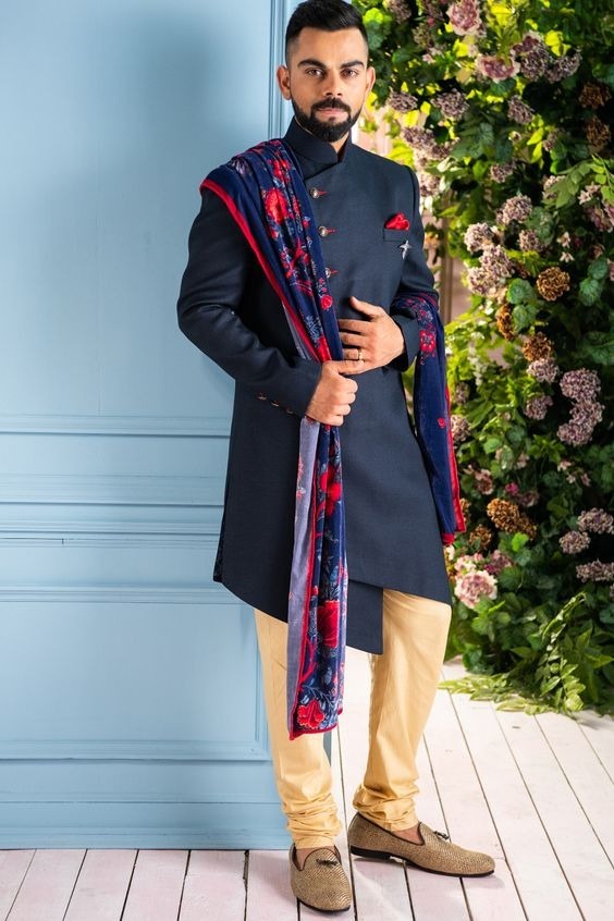 asymmetrical hemsline sherwani design