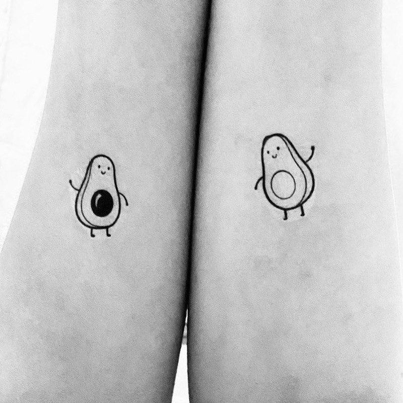 avocado halves best friend tattoo ideas