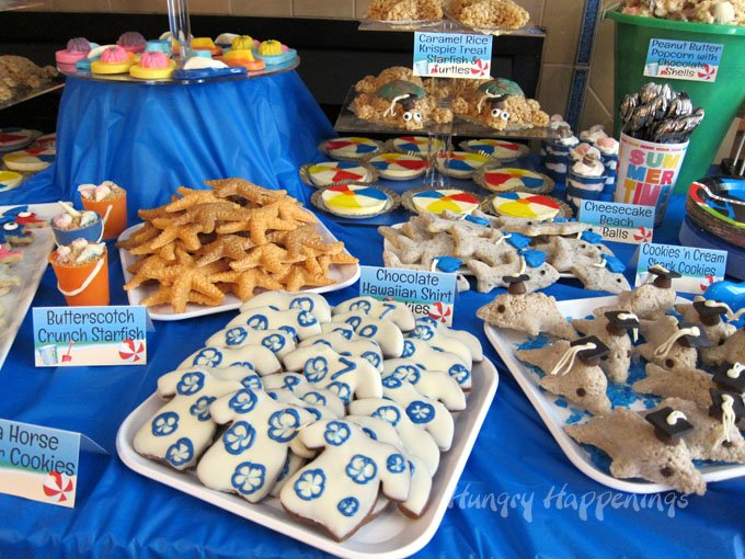 pool party themed baked cookies