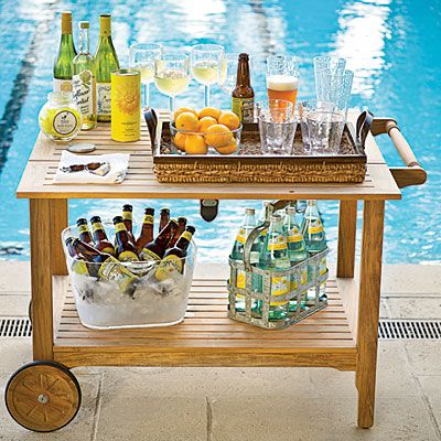 dress up your bar cart pool party ideas