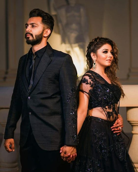 black beauty - Engagement Dress for Indian Couple