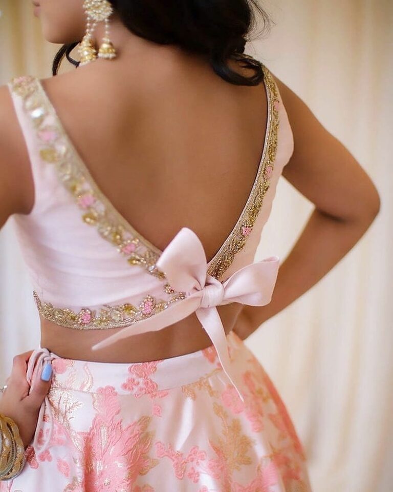 bow back - lehenga blouse designs