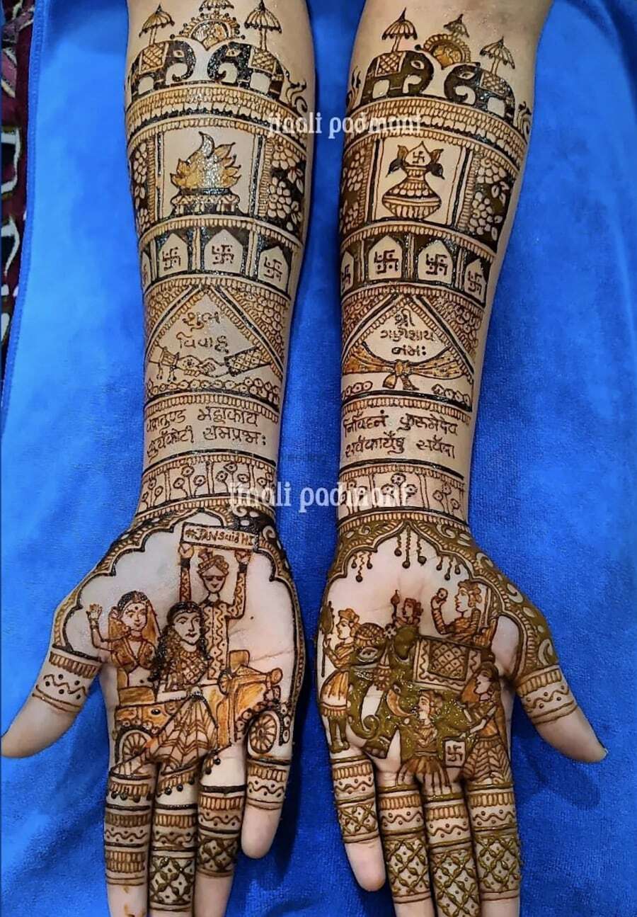 bridal entry elephant mehndi design