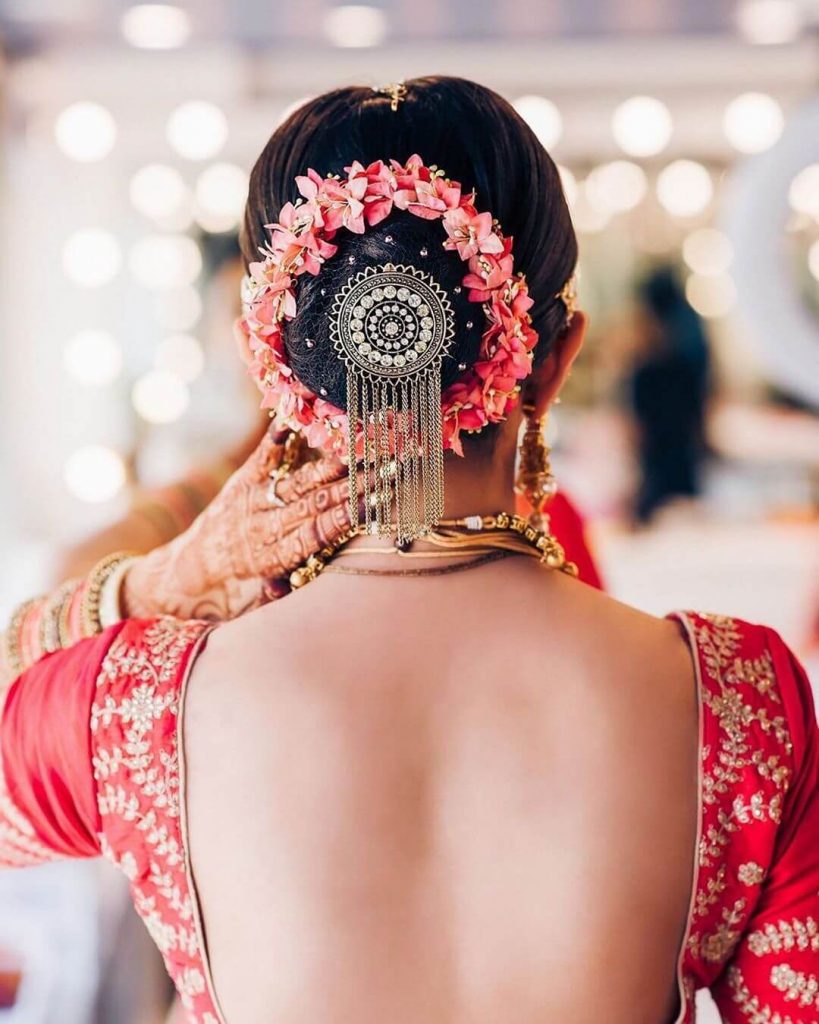 bun with extraordinary hair accessory