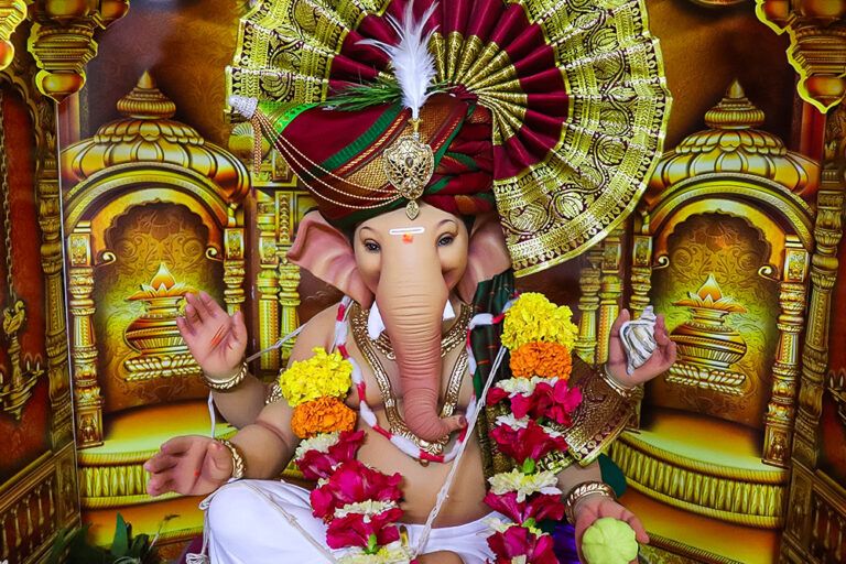 cardboard temple ganpati decoration