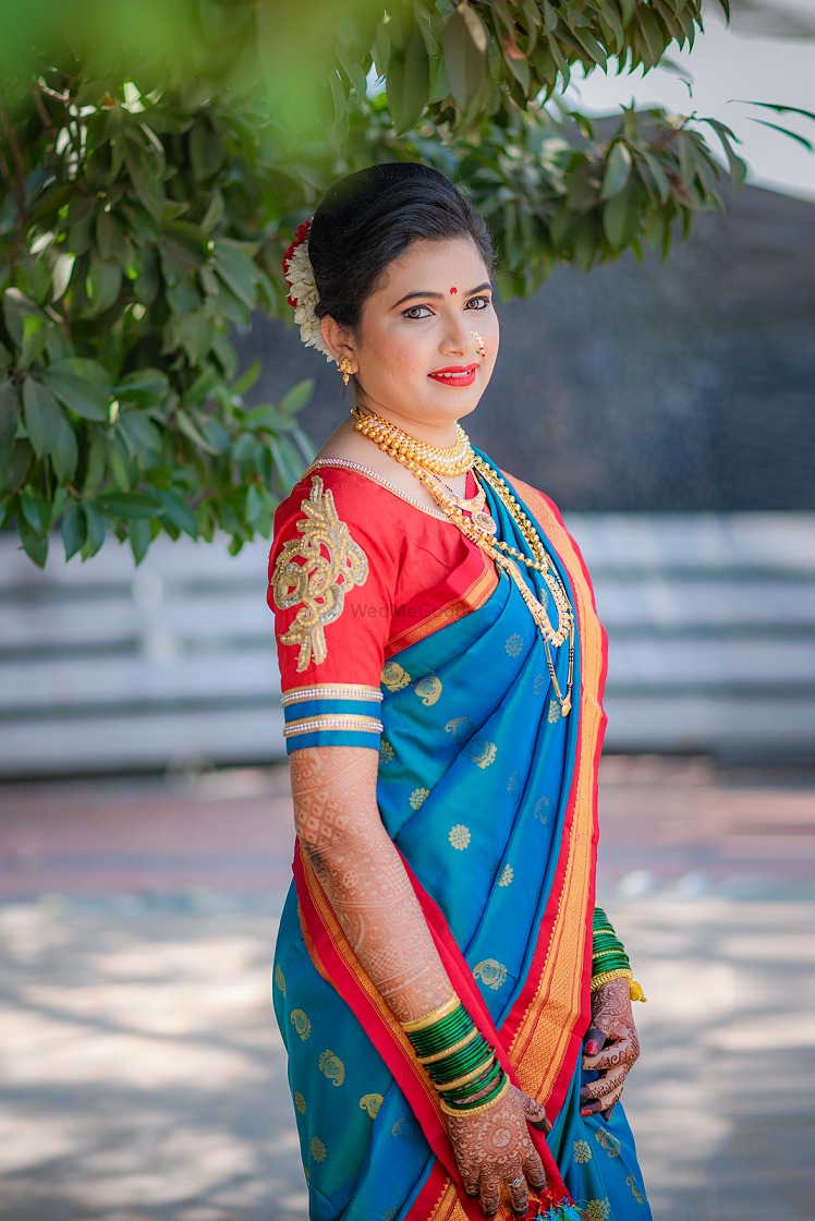 cerulean blue - nauvari sarees