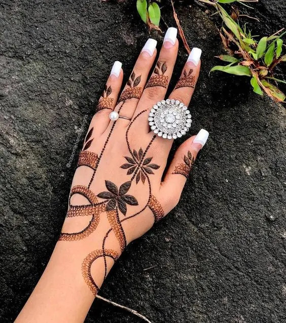 chain reaction simple arabic mehndi design