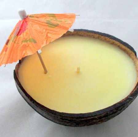 coconut candles for hawaiian theme party