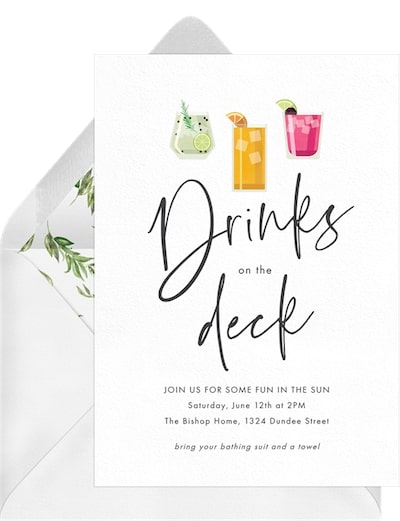 colorful invitation card for cocktail party