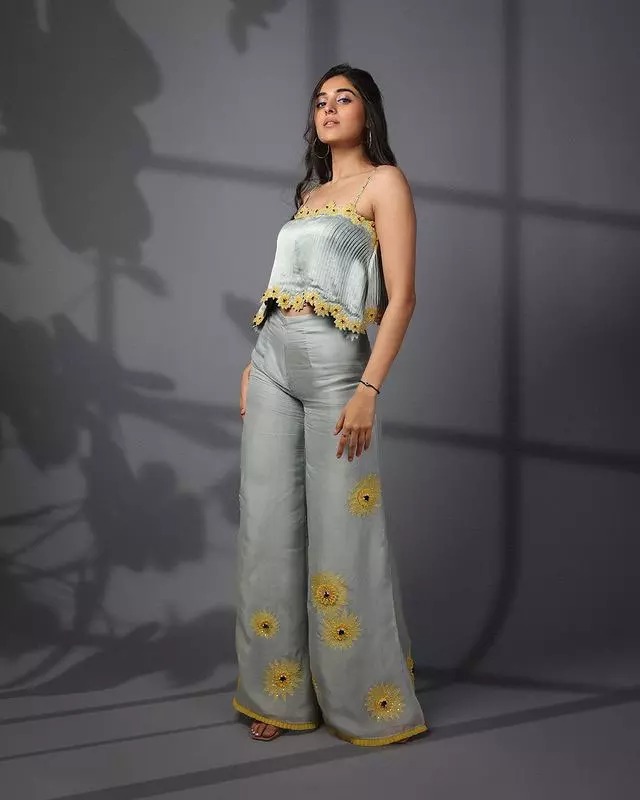 Haldi Dress for Bride Sister - crop top and palazzo