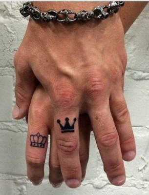 crown tattoos for couples 