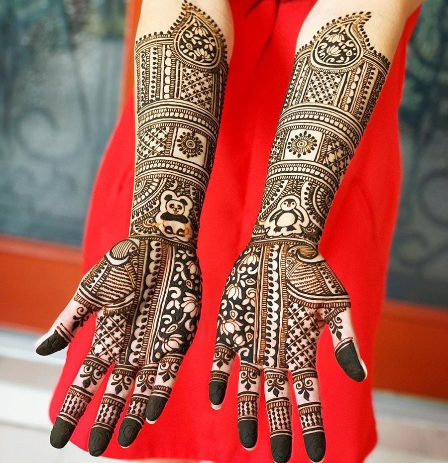 cute elements - full hand mehendi designs