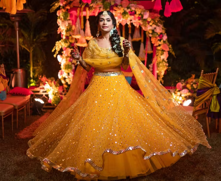 Bengali Haldi Look - anarkali