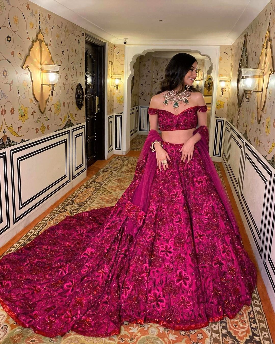 Reception Dress - dark pink lehenga choli