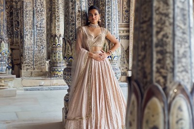 designer lehengas sequin silver