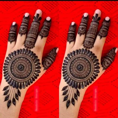 dream catcher inspired circular mehendi design