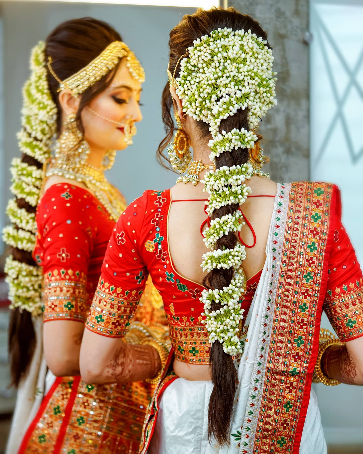 Front South Indian Bridal Hairstyle - dual tone