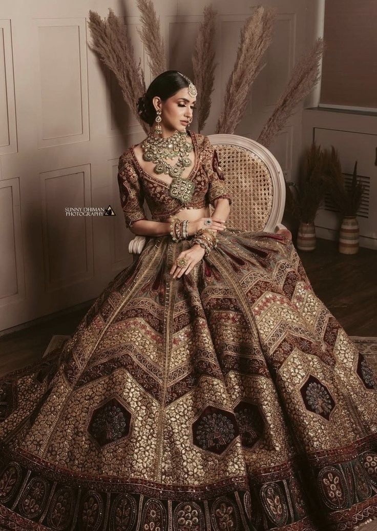 Brown Indian wedding outfit 